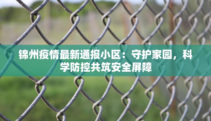 锦州疫情最新通报小区：守护家园，科学防控共筑安全屏障